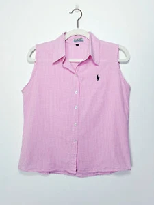 Ralph Lauren Pink & White Sleeveless Blouse Small/Medium Size 8 - 12 - Picture 1 of 8