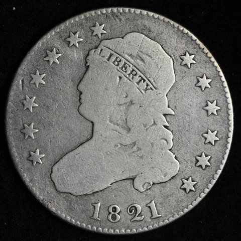 1821 Capped Bust Silver Quarter CHOICE VG E399 TCEK Cover
