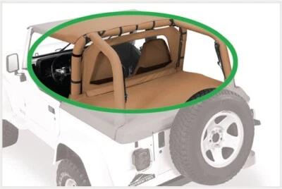 Cortina de cabina con extremos de pavimento 41425-35 diamante negro para 07-18 Wrangler JK 4 PUERTAS Foto 1 de 2