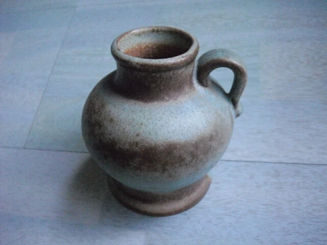 Keramikvase Henkelvase Keramikkrug Henkelkrug Amphore Braun 12,0 cm Handarbeit - Bild 1 von 4