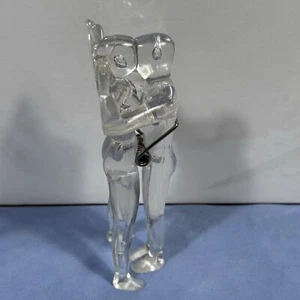 Vintage Kissing Couple Lucite Paper Clip Clear 5" Naked Man & Woman Novelty - Picture 1 of 14