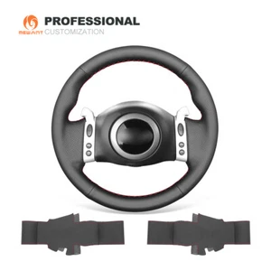 Genuine Leather Steering Wheel Cover for Mini Cooper R50/R52 (with Bulges) - Foto 1 di 9