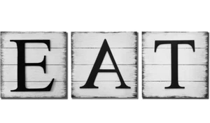 Eat Sign Set Hanging Art Kitchen Eat Sign Farmhouse Wall Decor Rustic Hanging... - Picture 1 of 4