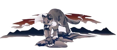 Casa rodante Cougar gris gráfico mural ajuste pared cámper autocaravana remolque gráficos Big Cat Foto 1 de 2