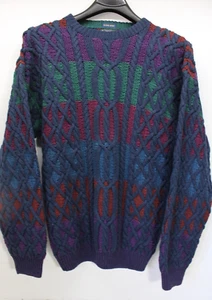 VINTAGE ORIGINAL CHAPS by RALPH LAUREN 3D KNIT PULLOVER SWEATER  MEN'S LARGE - Picture 1 of 6