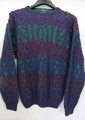 VINTAGE ORIGINAL CHAPS by RALPH LAUREN 3D KNIT PULLOVER SWEATER  MEN'S LARGE - Image 1 of 4