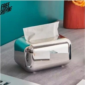 Luxury Golden Tissue Boxes Storage Napkin Holder Paper Case Organizer Ornament C - Picture 1 of 2