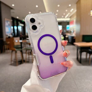 Gradient Clear stoßfeste magnetische Handyhülle Für iPhone 16 Pro Max 15 14 13 - Bild 1 von 20