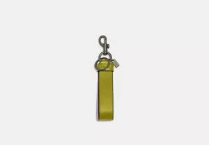 NWT NEW Coach Large Loop Key Fob Bag Charm in Chartreuse - Picture 1 of 2