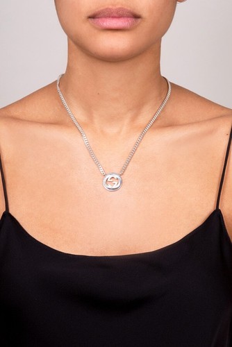 NUOVO! Collana Gucci piccola GG Groove Argento Sterling