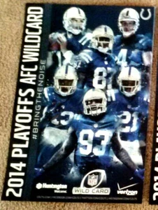 RARO POSTER PLAYOFF INDIANAPOLIS COLTS 2014 - WILD CARD v BENGALS - COME NUOVO! - Foto 1 di 1