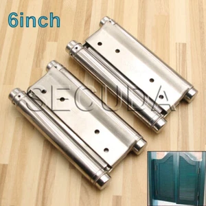 6'' Double Swing Door Hinge Action Hinges 2 Way Saloon Kitchen Gate 2pcs - Picture 1 of 1