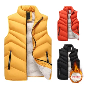 Mens Body Warmer Waistcoat Gilet Winter Warm Padded Quilted Sleeveless Vest Coat - Picture 1 of 18