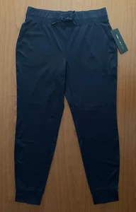 $78  Yogalicious Lux Women's Cuffed Ankle Jogger Pants Black Pockets NWT Size M - Picture 1 of 5