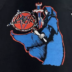 Slayer Spill The Blood small black 2-sided T-shirt Thrash Metal Hanneman Araya - Picture 1 of 8