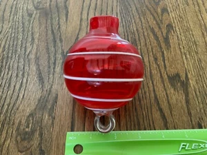 Alimentador de colibríes soplado a mano rojo rubí vidrio forma globo sin corcho como está - Imagen 1 de 7