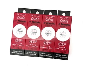 4 Pack Table Tennis Balls Nittaku 3-Star Premium 40+ Ping Pong Balls White Color - Picture 1 of 3