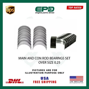 LAND ROVER 508PS AJ133 MAIN AND CON ROD BEARINGS SET OVER SIZE 0.25MM 5.0 PETROL - Picture 1 of 1