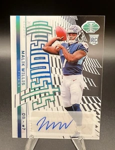 2022 Illusions Illusionists Autos Light Blue /35 Malik Willis RC Titans Packers - Picture 1 of 3