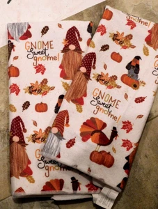 15 x 25" Frottee Küchentuch, "Wichtel süßer Wichtel" Herbst Kürbis Erntedank Neu ohne Etikett - Bild 1 von 2