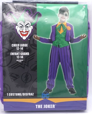 DC The Joker Costume Child Large Ages 12-14 - New - Image 1 of 2