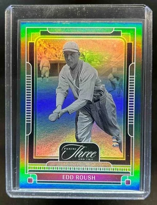 2025 Panini Three and Two Edd Roush Holo Emerald #2/5 Reds - Image 1 of 2