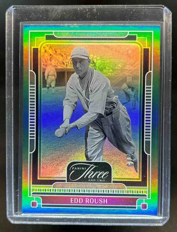 2025 Panini Three and Two Edd Roush Holo Emerald #2/5 Reds - Image 1 of 2