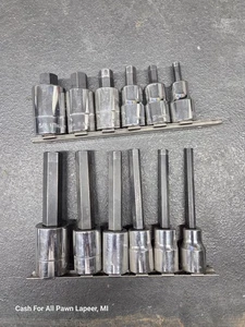 12 PIECE WILLIAMS TOOLS 1/4" 3/8" 1/2" HEX ALLEN BIT SOCKET DRIVER SET - USA - Picture 1 of 3