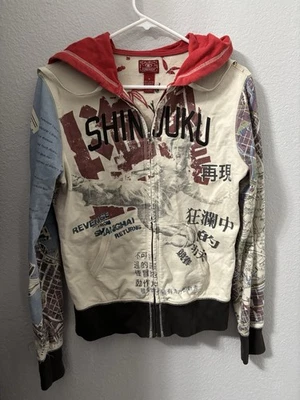 VINTAGE Y2K Lucky Brand Full Zip Hoodie Asian Japanese Shinjuku Embroidered - Image 1 of 4