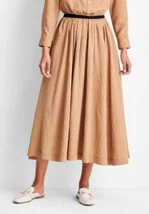 Future Collective Brown Black Striped A-Line Maxi/Midi Pull On Skirt M/L NWT - Picture 1 of 9