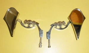 VINTAGE BIKER HANDLEBAR REAR VIEW MIRROR SKULL HANDMADE METAL DESIGN - Picture 1 of 10