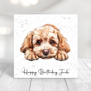PERSONALISED POOCHON DOG BIRTHDAY CARD, MOTHER'S DAY, FATHER'S DAY - Picture 1 of 9
