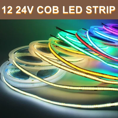 COB LED Streifen Stripe Warm Kalt weiss RGB Leiste Band Dimmbar Keine Lichtpunkt - Bild 1 von 4