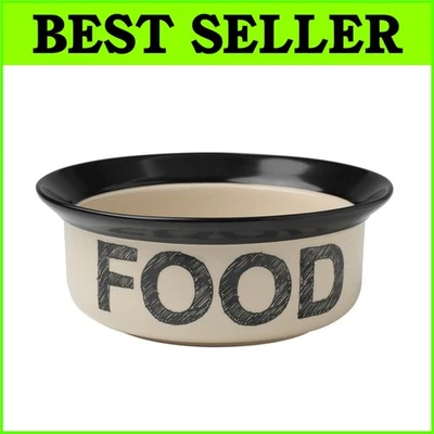 Элегантная 8-дюймовая керамическая миска для собак с принтом в виде лапы — подходит для посудомоечной машины - Изображение 1 из 3