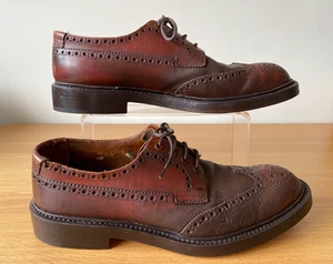 Zapatos brogue de cuero borgoña Tricker's vintage Reino Unido 11 - suelas nuevas - Imagen 1 de 8