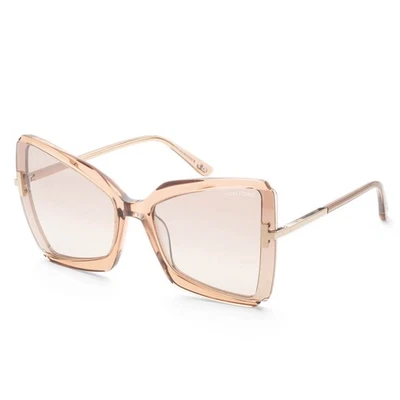 Tom Ford Women's Classic 63mm Transparent Brown Sunglasses FT0766-57G-63 - Image 1 of 3