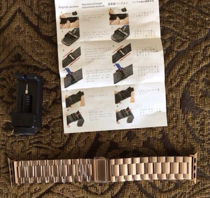 1 Stück Verstellbar Roségold Edelstahl Apple Watch Armband Strap Größe S10 42 mm - Bild 1 von 6