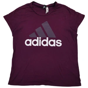 Adidas Damen T-Shirt Größe XL Lila Kurzarm Rundhals 100% Baumwolle - Bild 1 von 8