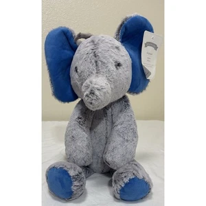 NWT Pottery Barn Kids Big 19" Gray Elephant Blue Ears Plush Stuffed Animal Soft - Picture 1 of 6