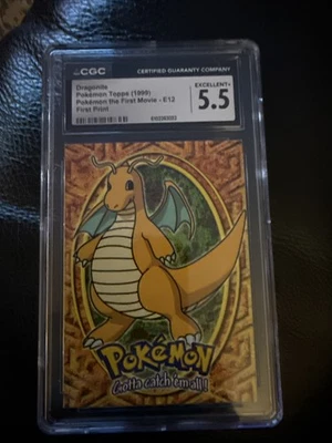 CGC 5.5 Excelente + Dragonite #E12 Topps Pokemon la Primera Película Primera Impresión Foto 1 de 2