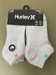 Neue Hurley 6er-Pack gepolsterte tief geschnittene Damensocken. - Bild 1 von 4