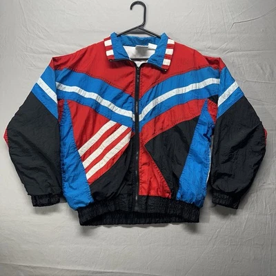 Vintage Windbreaker Jacket Kids Size 14 Multi-Colored 90s Color Block Full Zip - Image 1 of 4