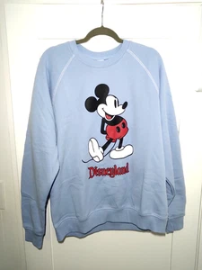 Disney Resort Adult Sz Medium Sweatshirt Classic Crew Mickey Mouse Lite Blue - Picture 1 of 11