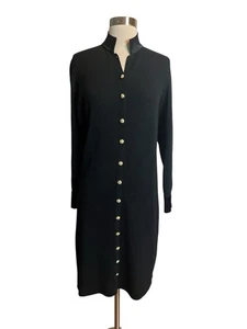 Vintage St John by Marie graues Strickkleid Größe 8 schwarz Knopfleiste - Bild 1 von 6