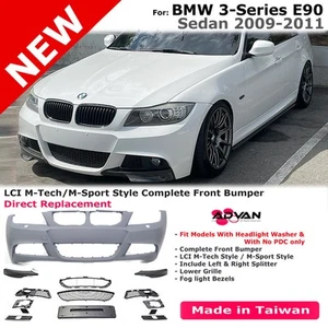 Front Bumper Cover Splitter M Sport Style For BMW 3-Series Sedan E90 09-11 WW - Foto 1 di 10