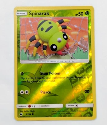 Pokémon TCG Spinarak Sun & Moon: Celestial Storm 5/168 Reverse Holo Common NM - Image 1 of 3