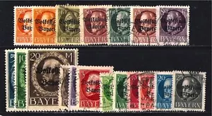 SELLOS BAVARIA #137-155 -- SOBREIMPRESIONES DE REY LUDWIG -- 1919 -- USADOS - Imagen 1 de 2