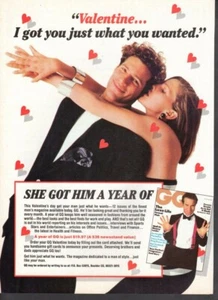 Impreso publicitario vintage revista GQ Valentine I got just what you want 1989 - Imagen 1 de 1