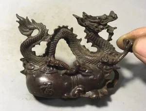 Collection chinese bronze handmade dragon statue home decor decoration - Picture 1 of 7