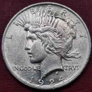 1924 Peace Dollar $1 High Grade GEM BU UNC UNCIRCULATED #66312 - Picture 1 of 2